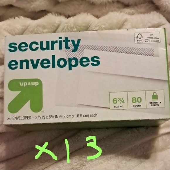 Up & Up Security Envelopes 80 Count X 13 Packages - Picture 1 of 1